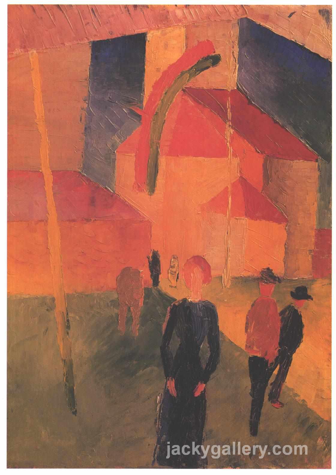 Church Decorated with Flags, August Macke painting